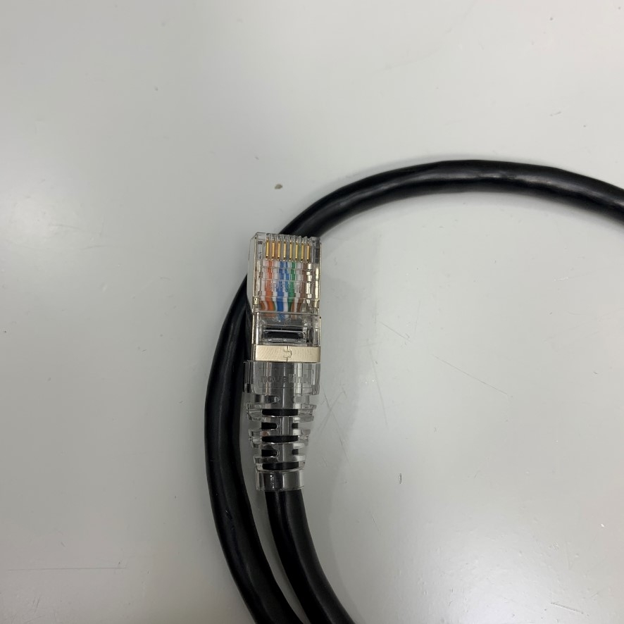 Cáp Mạng 1M 3.3ft UC-EMC010-02B Ethernet Gigabit Network Patch Cable Black CAT5E 24AWG Shielded S/FTP For Servo, PLC, HMI, Ethernet Network Cable
