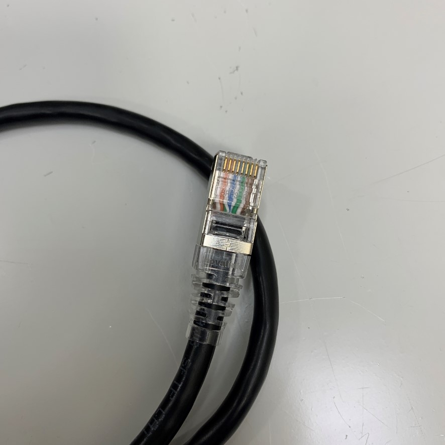Cáp Mạng 0.5M 1.6ft UC-EMC005-02B Ethernet Gigabit Network Patch Cable Black CAT5E 24AWG Shielded S/FTP For Servo, PLC, HMI, Ethernet Network Cable