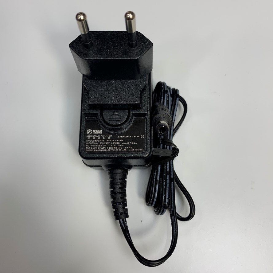 Adapter 5V 2A 10W HOIOTO ADS-12AE-06 05010E EU Plug Connector Tip Size 5.5mm x 2.5mm For Ethernet Media Converter Network, Điện thoại IP Avaya 9608, IP Grandstream GRP2601