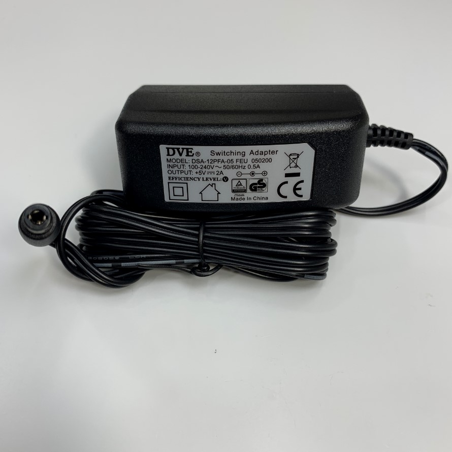 Adapter 5V 2A 10W DVE DSA-12PFA-05 FEU Plug Connector Tip Size 5.5mm x 2.5mm For Ethernet Media Converter Network, IP Telephone