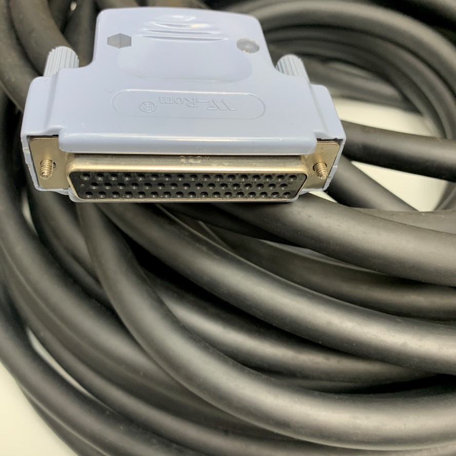 Cáp 15M 50ft CS-DSDMDB50MF-050 DB50 Male to Female 50 Pin D-Sub 3 Rows Data Shielded Cable Black OD 14mm For I/O Signal Encoder Servo Drive/CNC Machining Cable/Siemens Simatic