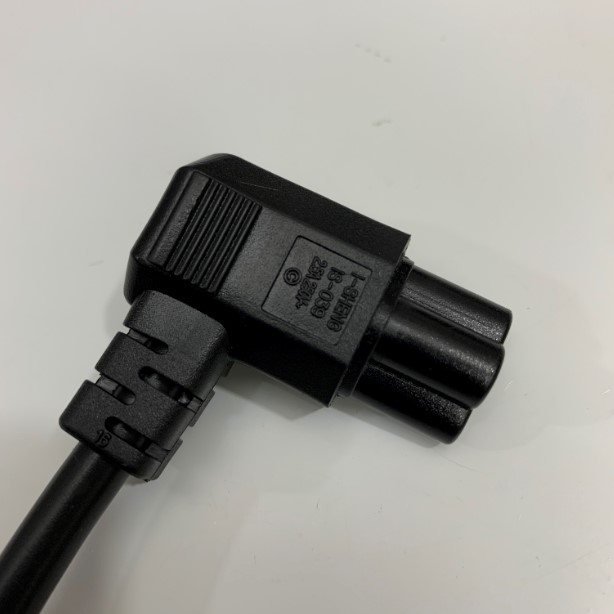 Dây Nguồn Vuông Góc Phải Chữ L 90 Độ I-SHENG IS-039 European Schuko Power Cord CEE 7/7 to RIGHT ANGLE IEC320 C5 18A - 2.5A 250V 3x0.75mm² Length 1.8M