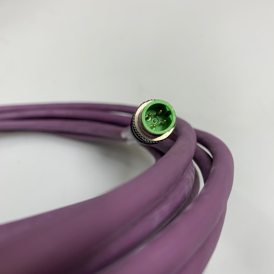 Cáp Murrelektronik 7000-44032-8030500 Dài 5M 17ft Cable M12 B-Code 4 Pin Male to M12 B-Code 4 Pin Female Shielded 24AWG 2 x 0.25mm² + 2 x 0.34 mm² 22AWG For Sensor Actuator Cable