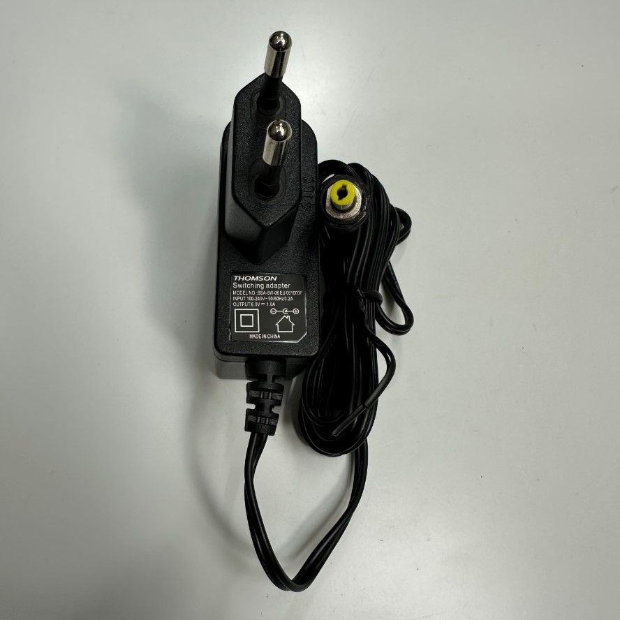 Adapter 6V 1A 6W THOMSON OEM Thay Thế A-4573-50 IPX4 LIXIL EUDJ+06060-1000 EU Plug Connector Tip Size 4.0mm x 1.7mm For Vòi Chậu Lavabo Cảm Ứng INAX LIXIL AM-321TCV1