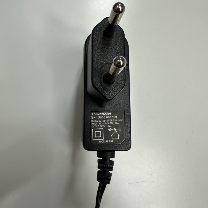 Adapter 6V 1A 6W THOMSON OEM Thay Thế A-4573-50 IPX4 LIXIL EUDJ+06060-1000 EU Plug Connector Tip Size 4.0mm x 1.7mm For Vòi Chậu Lavabo Cảm Ứng INAX LIXIL AM-321TCV1