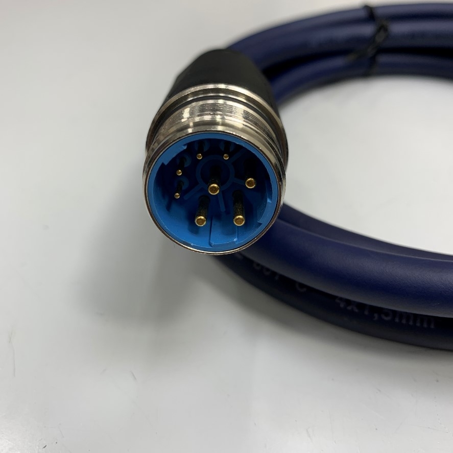 Cáp M23 8 Pin Male to Female Signal and Power Cable Schunk 364307 SO-SL 801 C Motor Connection Power Cable Dài 2M 6.5ft For Schunk Motor, Schunk Hand Motion Control