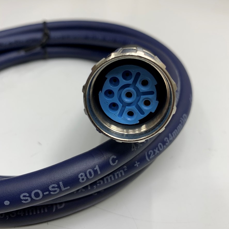 Cáp M23 8 Pin Male to Female Signal and Power Cable Schunk 364307 SO-SL 801 C Motor Connection Power Cable Dài 2M 6.5ft For Schunk Motor, Schunk Hand Motion Control