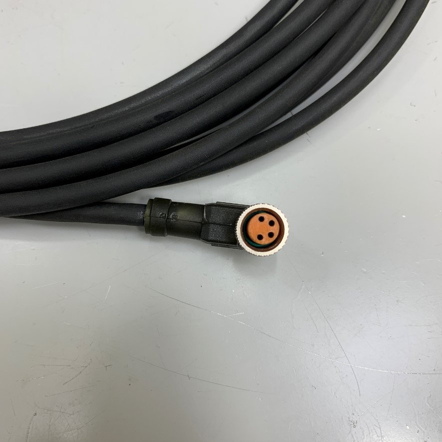 Cáp RKMWV 4-225/5 M Lumberg Automation Dài 5M 17ft Connector M8 4 Pin A-Code Female 90° Degree to 4 Core Cable 4x0.34mm² Black E12688-V For Sensor Cables Actuator Cables