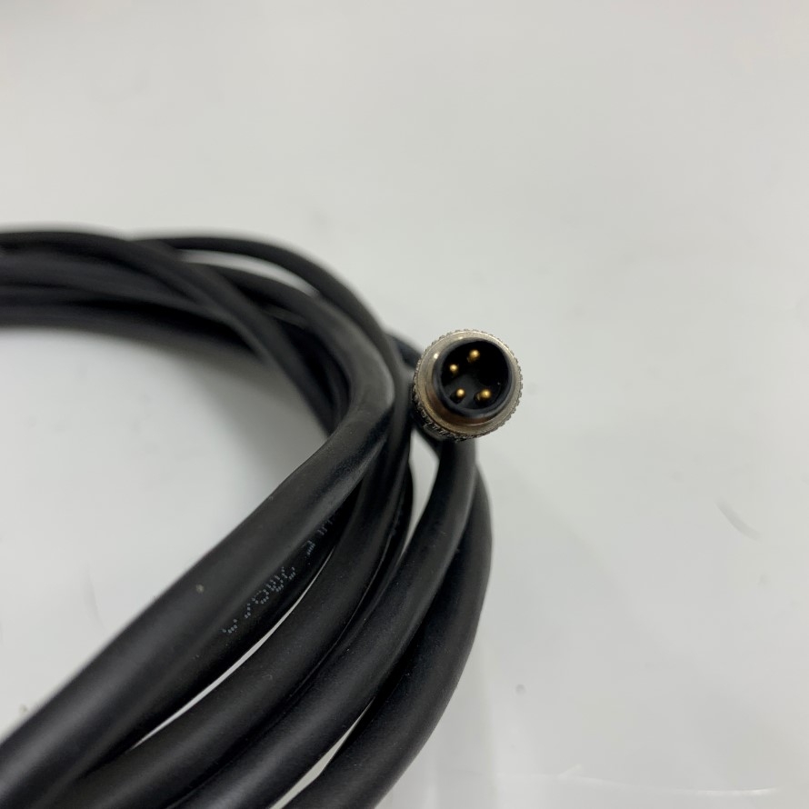 Cáp Rexroth RKB0016/005 R911170891-102 Dài 5M 17ft Connector M8 4 Pin K-Coded Male to Female Cable 24AWG 4x0.34mm² Black For Bosch Rexroth AG Electric Drives and Controls