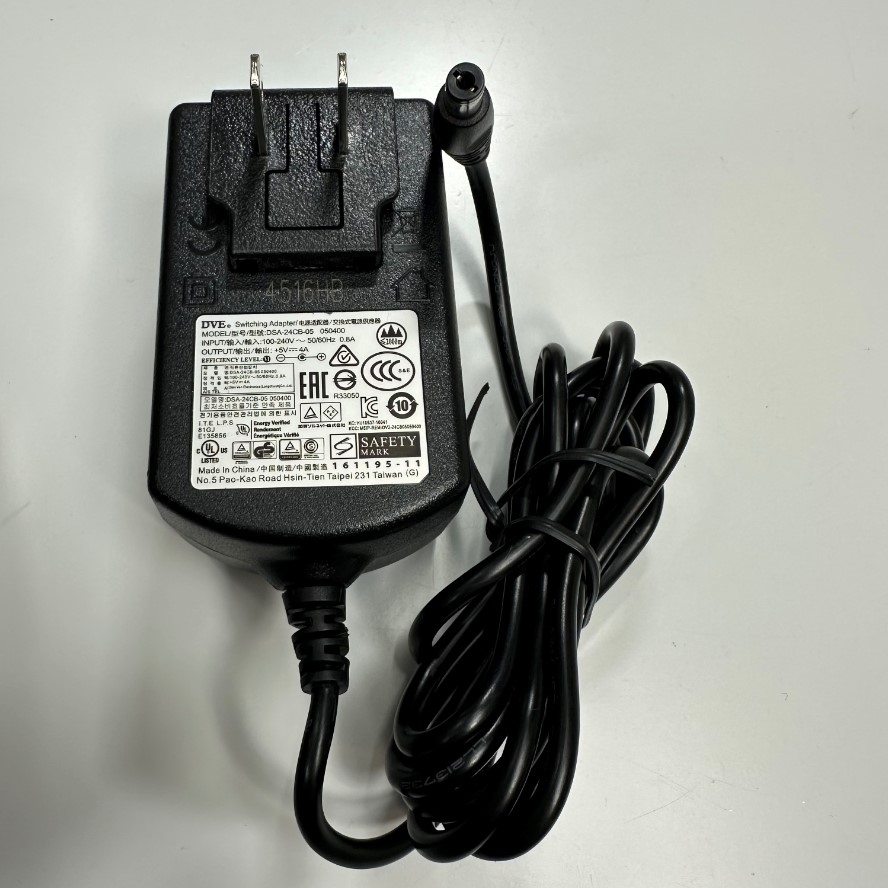 Adapter 5V 4A DVE DSA-24CB-05 US Plug Connector Tip Size 5.5mm x 2.1mm