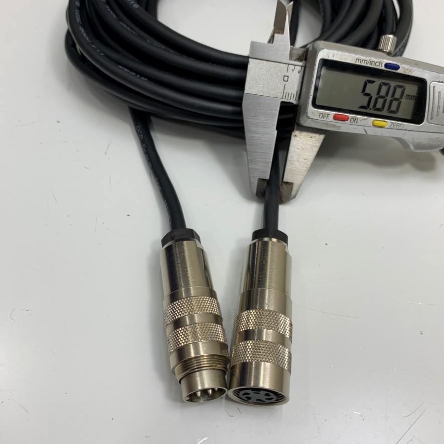 Cáp Binder Circular Connector M16 5 Pin Male to Female Cable Shielded IP67 Black 4 x 0.25mm² Dài 9M 30ft For Industrial Sensor, Actuator
