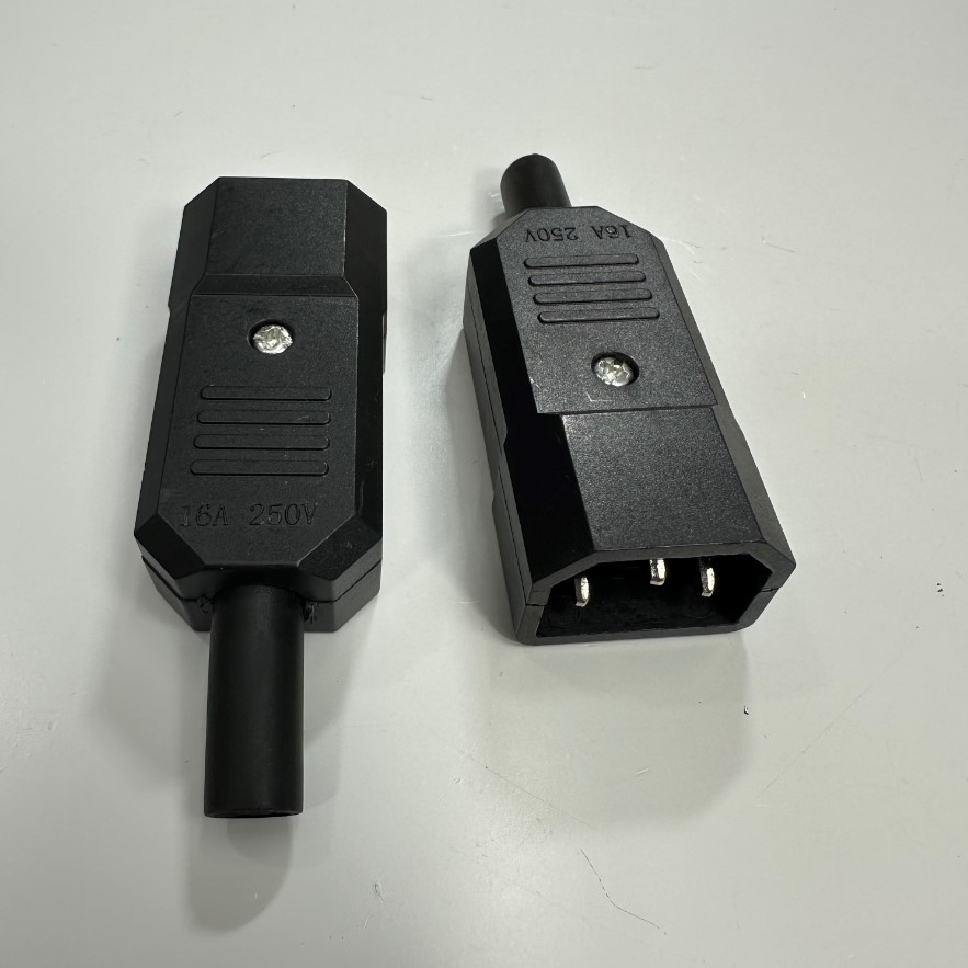 Đầu Đấu Nối Dây Cắm Điện IEC320 C14 Male Plug Power Connector 3 Pin Socket 10A 250V