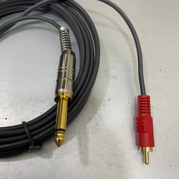 Cáp Tín Hiệu Âm Thanh Phòng Họp Hội Trường Audio Cable 3.5mm Male to RCA Male + Mono Jack 6.35mm Microphone Dtech Black Length 10M