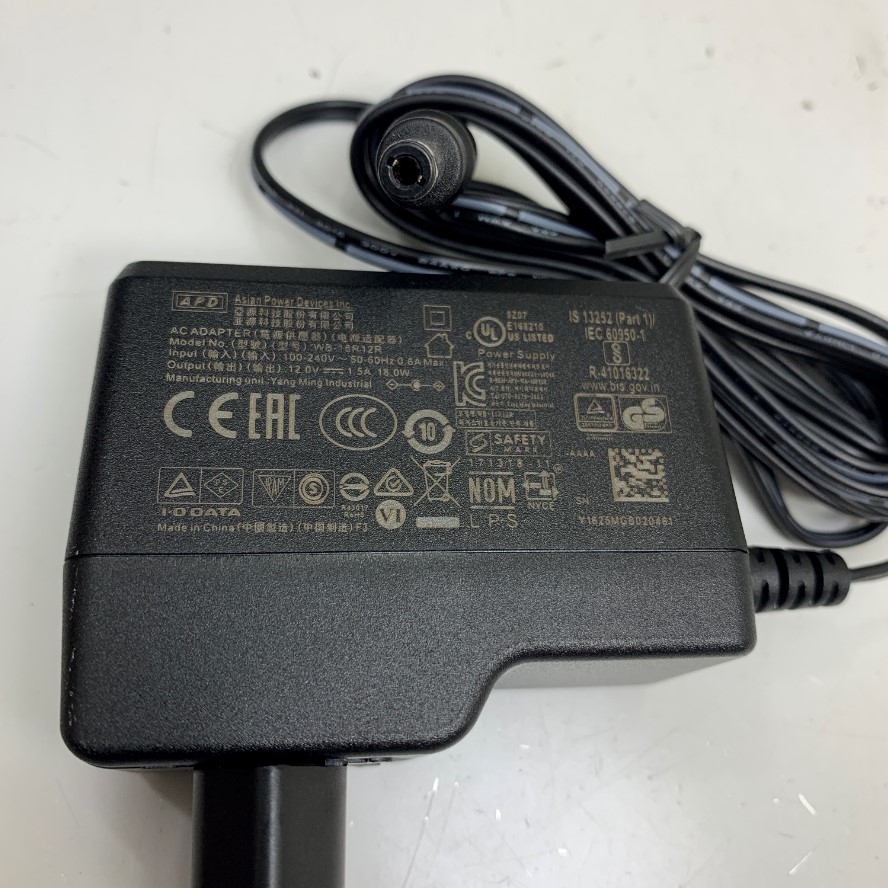 Adapter 12V 1.5A 18W APD EU Plug OEM 12V 1A 12W PHIHONG 46001802 PSAC12R-120 Connector Tip Size 5.5mm x 2.5mm For Cân Bàn Điện Tử Defender 2000 (T24P), Defender 3000 (T31P & T32M), Valor 2000 (V22)