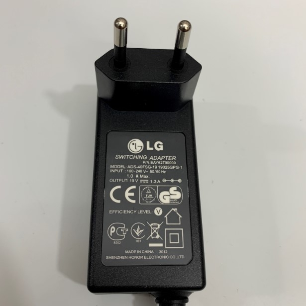Adapter 19V 1.3A 25W LG ADS-40FSG-19 For LED Monitor 22M45 Connector Size 6.5mm x 4.4mm