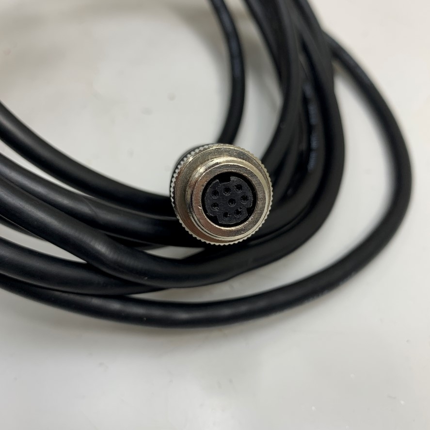 Cáp 3M 10ft GX14 Female 8 Pin Circular Mini Din 8-Pin Locking to 8 Core Open End Black Cable 300V 26AWG PVC