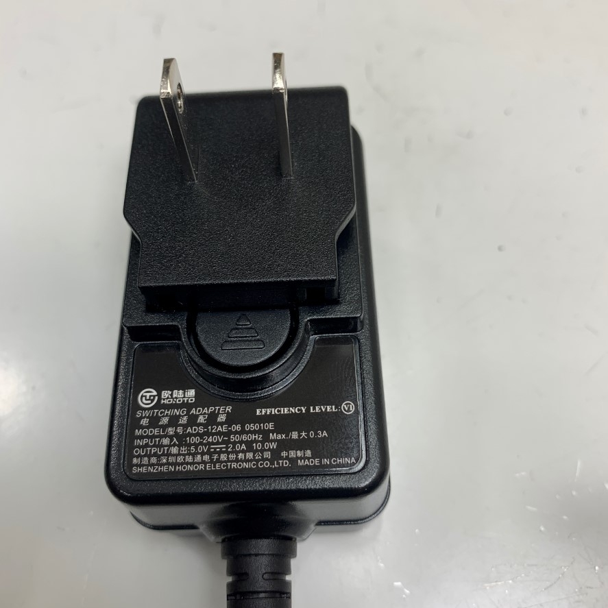 Adapter 5V 2A 10W HOIOTO ADS-12AE-06 05010E US Plug Connector Tip Size 5.5mm x 2.5mm For Ethernet Media Converter Network, Điện thoại IP Avaya 9608, IP Grandstream GRP2601