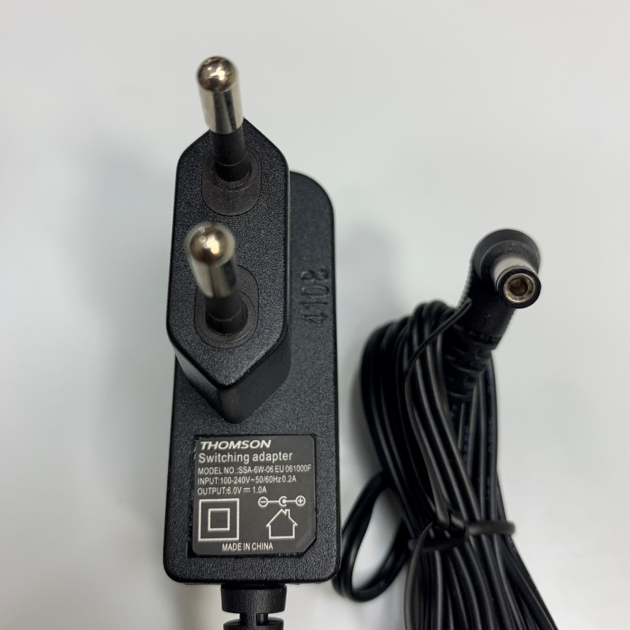 Adapter 6V 1A 6W THOMSON SSA-6W-06 EU Plug Connector Tip Size 5.5mm x 2.1mm