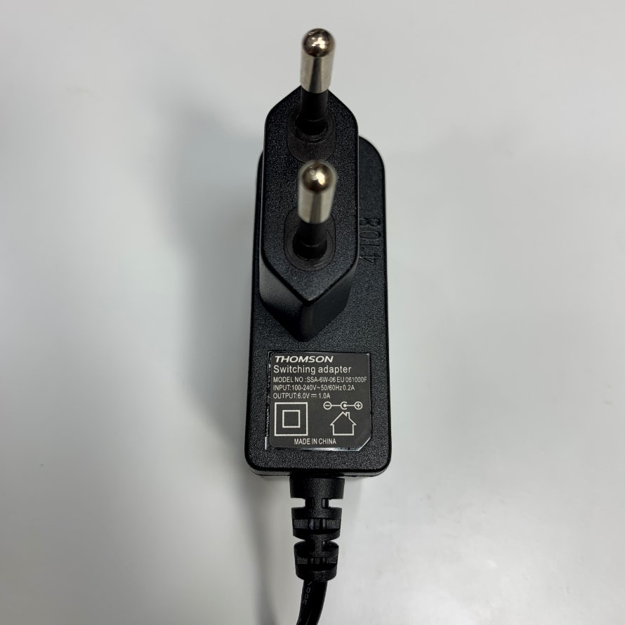 Adapter 6V 1A 6W THOMSON SSA-6W-06 EU Plug Connector Tip Size 5.5mm x 2.1mm