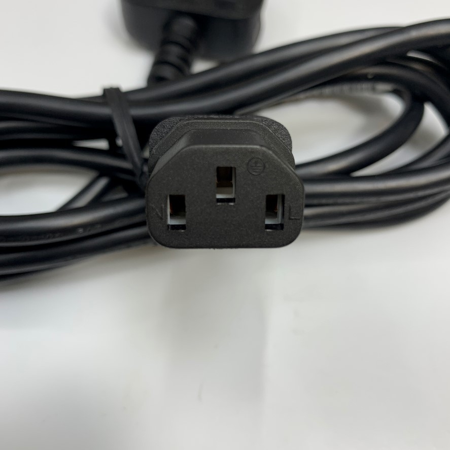 Dây Nguồn 1.8M 6ft LINETEK Fused 10A Plug AC Power Cord BS1363A to C13 10A 250V 18AWG 3x0.75mm² UL Cable OD 7.0mm For Hospital Medical EasyPulse Power Cord