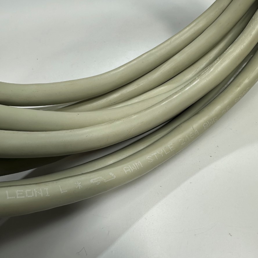 Cáp 5M 17ft Shielded Cable LEONI 14 Core x 0.2mm² 26AWG 80°C 300V Multi Pair OD 8.0mm Grey For Signals Servo Motor Encoder, Industrial I/O Communication