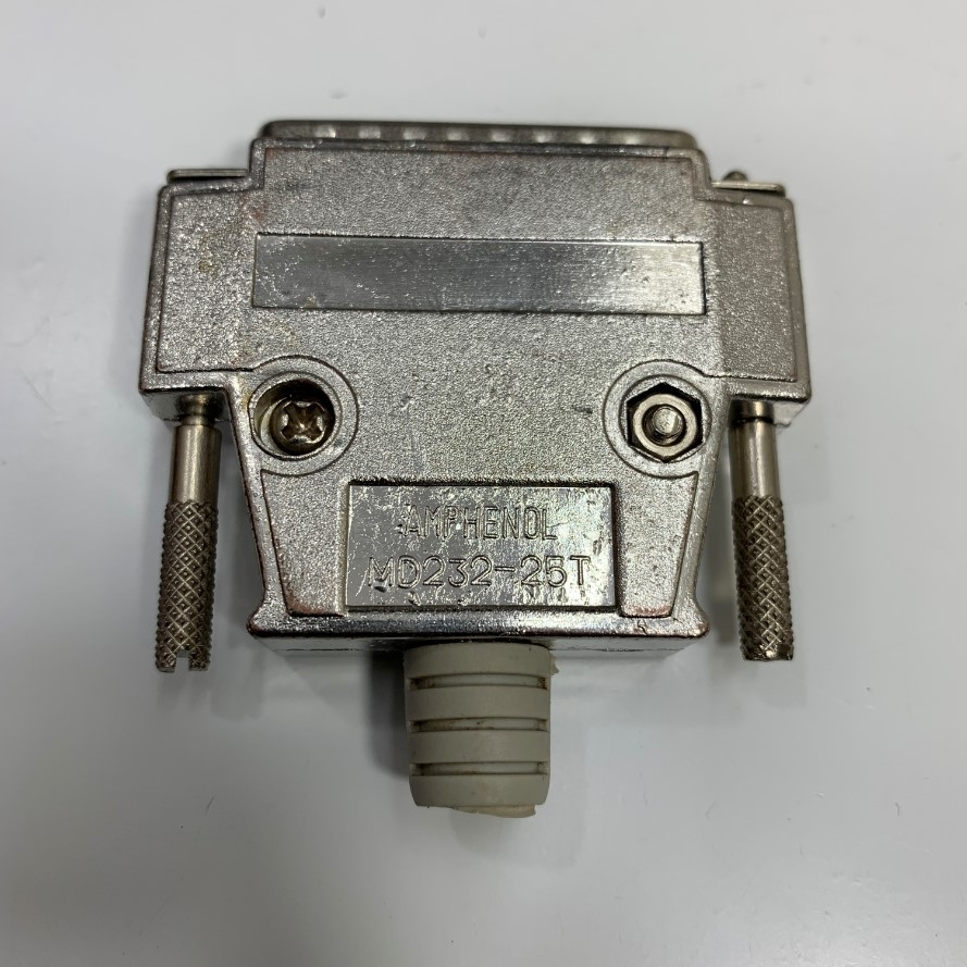 Đầu Jack Hàn Amphenol MD232-25T DB25 Male Plug Socket Metal Shell Kit 2 Rows 25 Pin Serial Port Connector D-SUB 25 Adapters Solid Needle Gold Plating