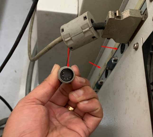 Cáp Kết Nối Máy Thử Sức Bền Vật Liệu Kéo Nén SHIMADZU AG-IC 20KN / 50KN Với Máy Tính Cable RS-232C 5 Pin DIN Male to DB9 Pin Female Length 1.8M