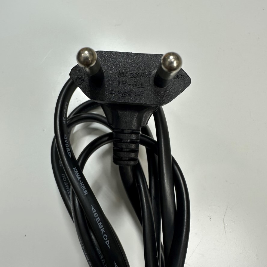 Dây Nguồn 1.5M 5ft Vuông Góc Phải Chữ L 90 Độ Longwell AC Power Cord 90 Degree Angle Europe Schuko CEE7/7 Plug to Right Angle C7 2.5A 250V 18AWG 2x0.75mm² Cable For Samsung Philips Sony LED TV