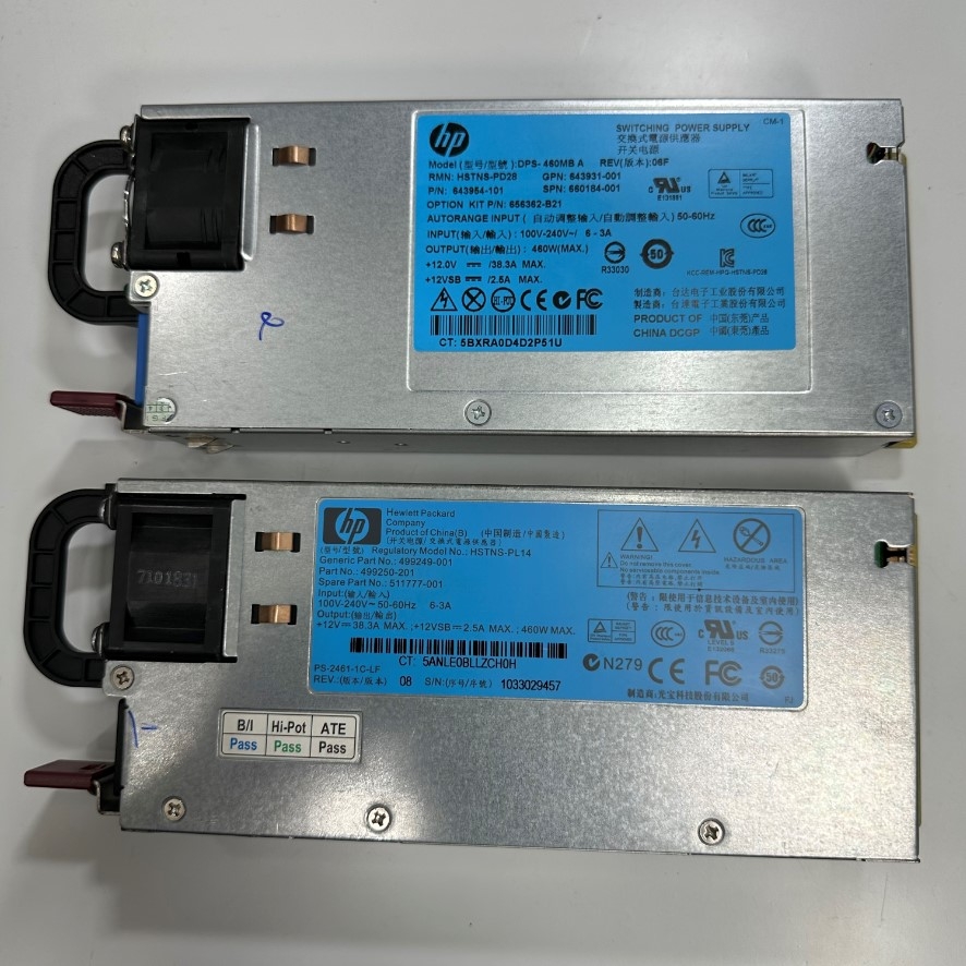 Nguồn Máy Chủ HP HSTNS-PL14 - 460W Common Slot CS Hot Plug Power Supply For DL160 DL320 DL360 DL380 DL385 ML350 Gen8 G8
