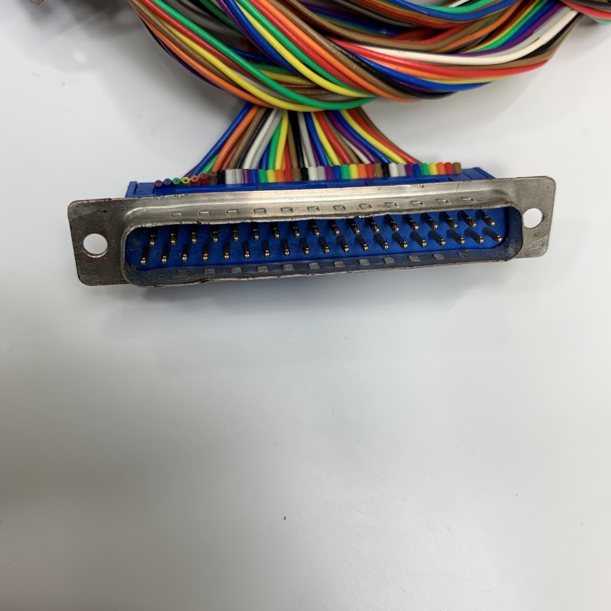 Cáp 2M 6.5ft IDC DB37 Male to Male 37 Pin D- Sub Rainbow Wire Flat Ribbon Cable 2.54mm Pitch For Terminal Block Interface
