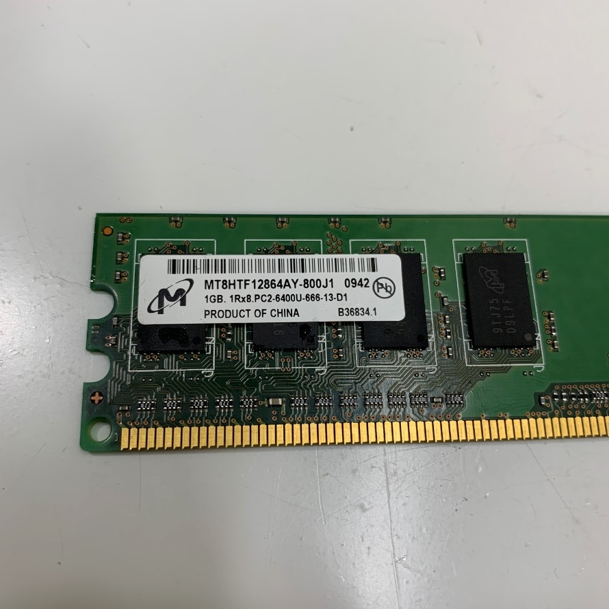 Bộ Nhớ Ram PC 1GB DDR2 1Rx8 PC2-6400U Memory Micron MT8HTF12864AY-800G1 For Desktop Computer HP Dell Lenovo Acer and Industrial Computers