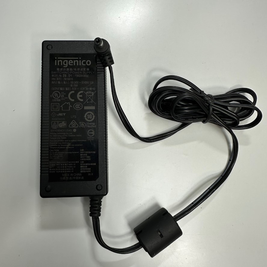 Adapter 8V 4A Ingenico PSM32W-080L6 Connector Tip Size 5.5mm x 2.1mm For Ingenico Lane Credit Card Reader POS System Power Supply