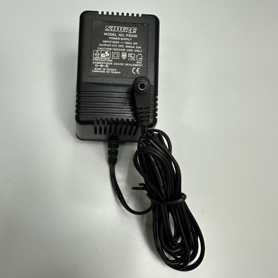 Adapter AC to AC 17V 350mA SHURE PS20E Connector Tip Size 5.5mm x 2.1mm