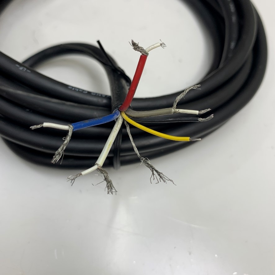 Cáp 4.6M 15ft Cable Connector Hirose 12 Pin Male HR10A-10P-12P(73) to 8 Core Open End For Industrial Camera Power/IO Cable Hirose HR10 Series Circular