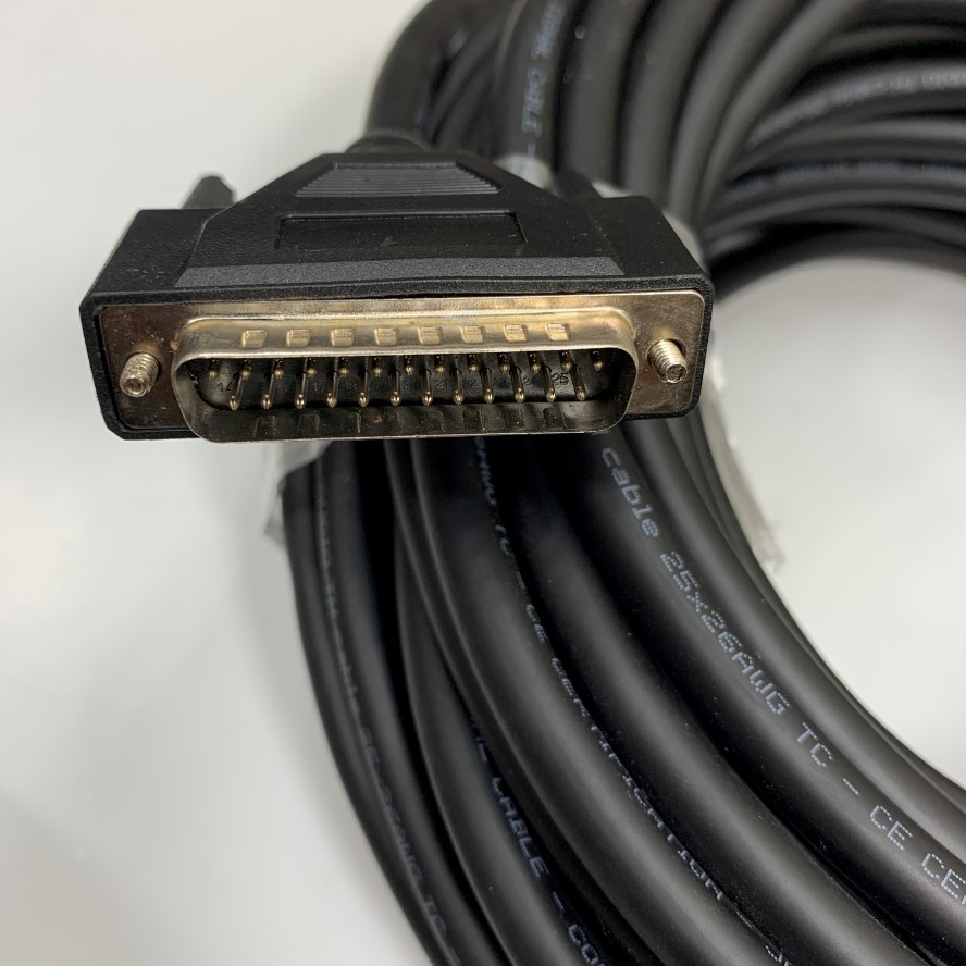 Cáp DB25 25 Pin Serial Port Cable Male to Male Dài 5M 17ft 25 Core x 0.15mm² 26AWG Shielded Cable OD Ø 9.3mm For Serial Or Parallel Machine CNC Interface