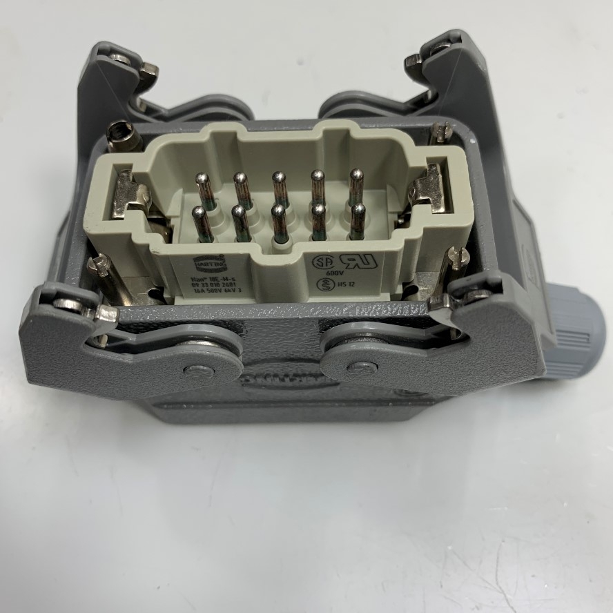 Đầu Nối Điện Công Nghiệp 10 Pin 16A 500V 6KV3 Harting Han 10E-M-S 09330102601 Male Connector + Harting Han 10E-F-S 09330102701 Female Connector