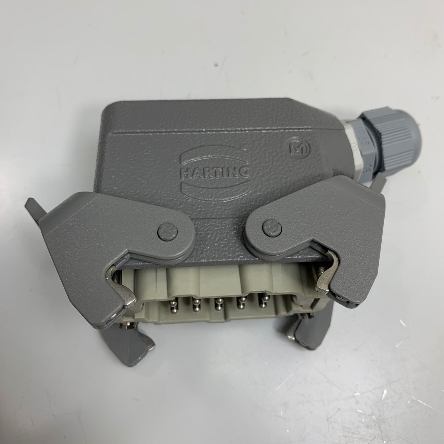 Giắc Cắm Điện Công Nghiệp 10 Pin 16A 500V 6KV3 Harting Han 10E-M-S 09330102601 Male Connector Industrial