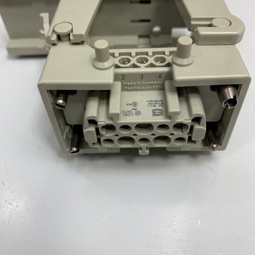Giắc Cắm Điện Công Nghiệp 10 Pin 16A 500V 6KV3 Harting Han 10E-F-S 09330102701 Female Connector Industrial