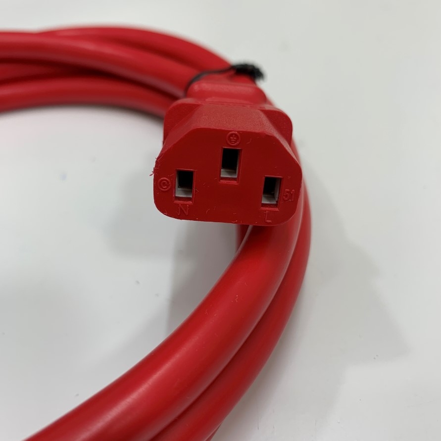 Dây Nguồn APC Power Cord C13 to C14 6Ft Dài 1.8M 15A 250V 14AWG 3x2.08mm² VW-1 105°C CSA SJT UL Cable OD 9.4mm-Red AP9870 in Taiwan