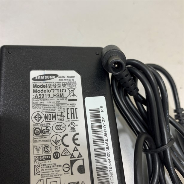 Adapter 19V 3.17A 60W Samsung A5919_FSM For TV LED Samsung UN32J5003 32 Inch 1080p Monitors View HD LED Connector Size 6.5mm x 4.4mm