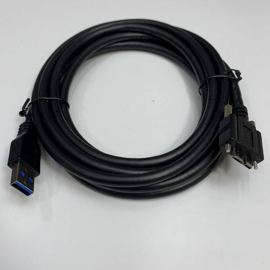 Cáp 3M 10ft MV-ACU3-MBMs-AM-ST-3M Cable USB 3.0 Type A to Micro B Male With Screw Locking Data Transmission 5Gbps For Industrial Camera, Hikrobot, Microscope Digital Camera USB3.0 Data Cable