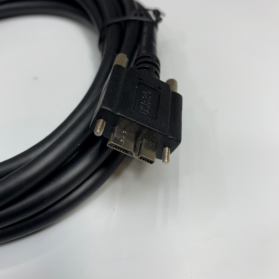 Cáp 3M 10ft Camera Cable USB 3.0 Type A to Micro B Male With Screw Locking Data Transmission 5Gbps For Basler ace A5472-17um USB 3.0 Industrial Camera, Hikrobot, Microscope Digital Camera