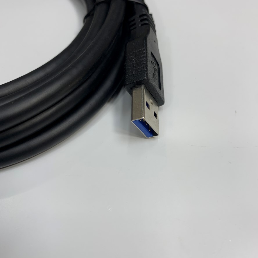 Cáp 3M 10ft Camera Cable USB 3.0 Type A to Micro B Male With Screw Locking Data Transmission 5Gbps For Basler ace A5472-17um USB 3.0 Industrial Camera, Hikrobot, Microscope Digital Camera