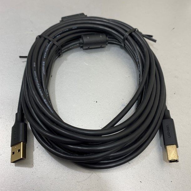 Cáp Máy In USB 2.0 Type A Male to Type B Male 5M UGREEN 10352 Printer Cable STYLE 2725 28AWG Black