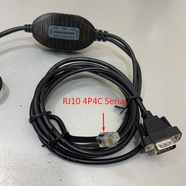 Cáp Nạp Chương Trình Cho Biến Tần Parker AC 590+ Series Cable USB to RJ10 4P4C Serial Và 1 Port RS232 Serial Gearmo USA-FTDI2X 1.5M