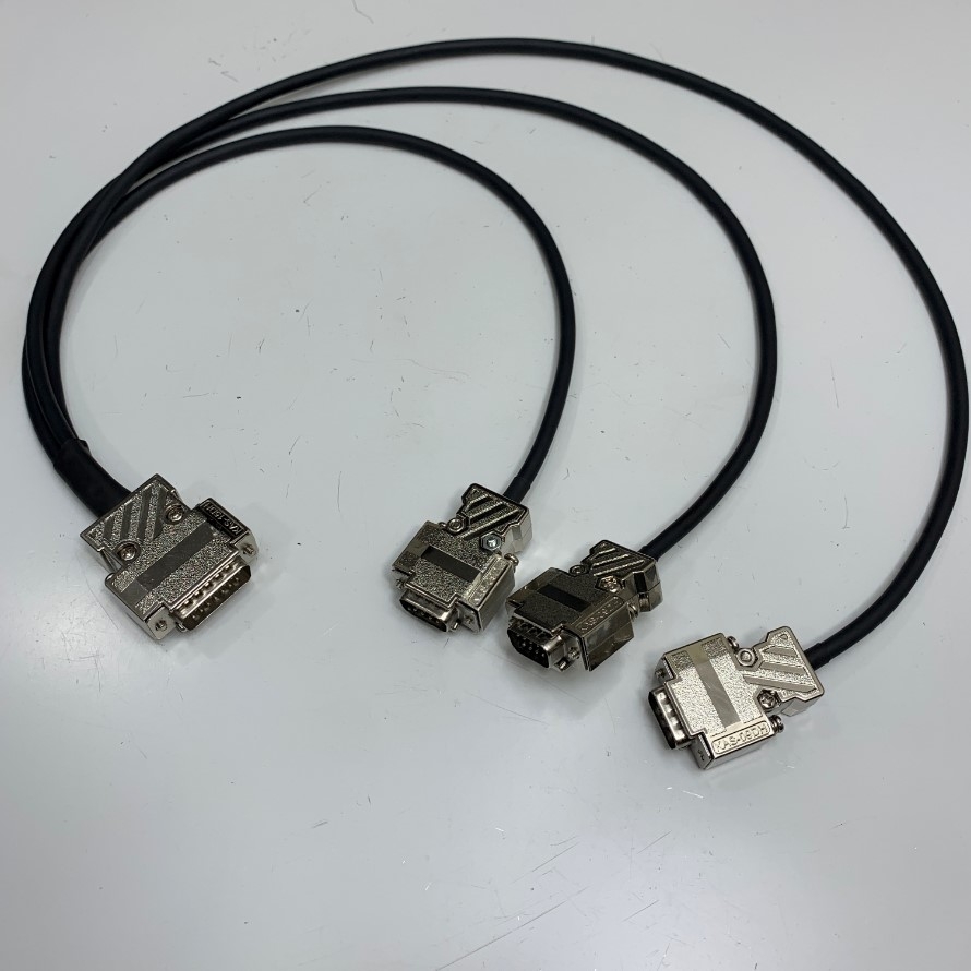 Cáp DB15 Male D-Sub 2 Rows to Three 3 Port DB9 Male Splitter Y Cable Dài 0.7M/0.9M/1M For Industrial Splitter Cable