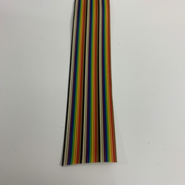 Cáp Bẹ Nhiều Mầu IDC 30 Pin Flat Rainbow Ribbon Cable 30 Wire 1.27mm Pitch 30 Way Unscreened 38.1mm Width 26AWG 300V Length 61M