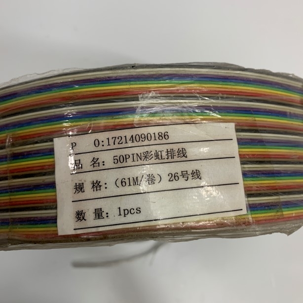 Cáp Bẹ Nhiều Mầu GENERIC IDC 50 Pin Flat Rainbow Ribbon Cable 50 Wire 1.27mm Pitch 50 Way Unscreened 63.5mm Width 26AWG 300V Length 61M