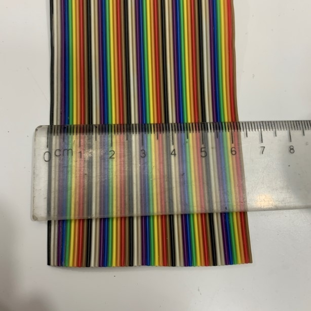 Cáp Bẹ Nhiều Mầu IDC 50 Pin Flat Rainbow Ribbon Cable 50 Wire 1.27mm Pitch 50 Way Unscreened 63.5mm Width 26AWG 300V Length 55M