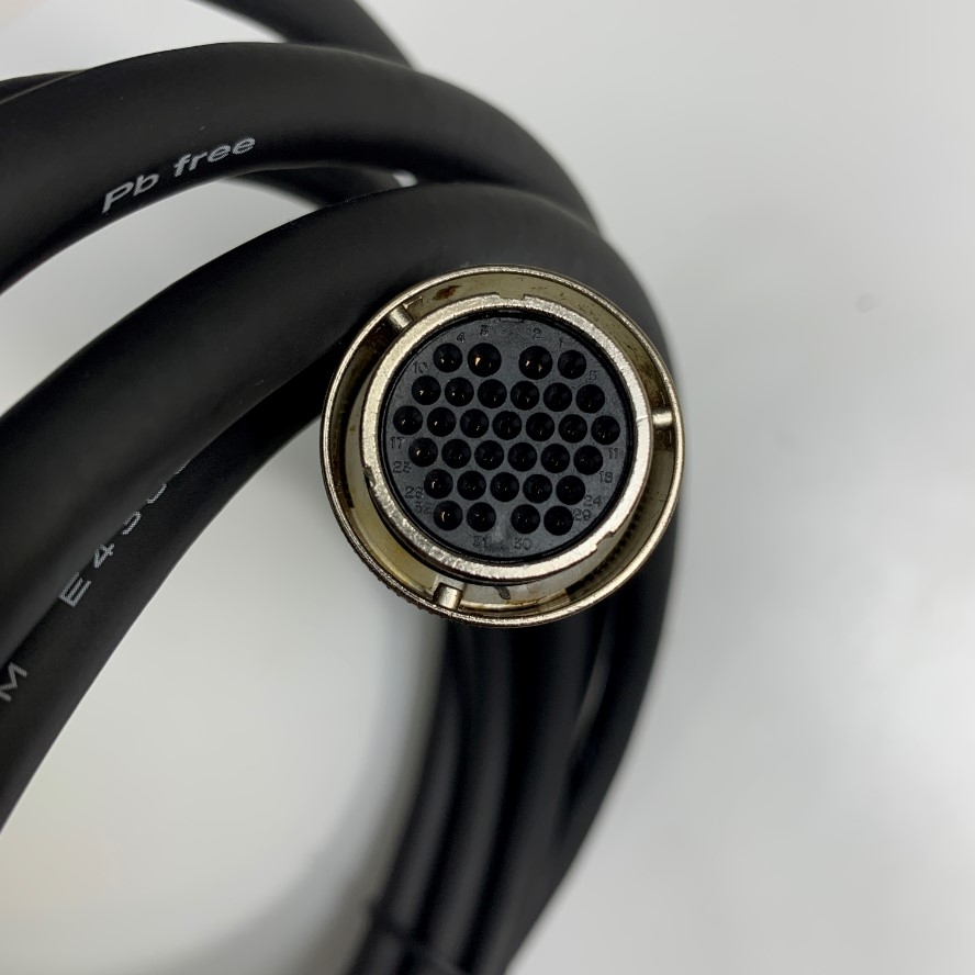 Cáp 3M 10ft GT11H-C30-37P Mitsubishi Communication Cable Connector DDK 17J-37 DB37 Male to 32 Pin Female Position Circular DDK Cable E13868 20276 VW-1 TACHII OD 10mm